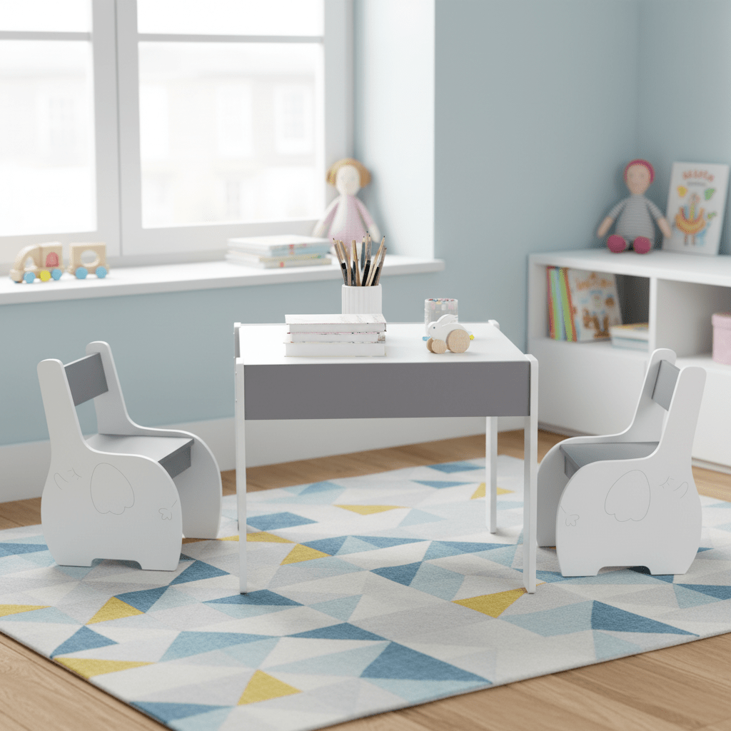 4-in-1 Multifunctional Kids Table & Chair Set | Arts, Crafts, Drawing & Detachable Tabletop with Storage, Perfect Gift for Boys & Girls, Material, Mixed Colors, Assembled by LIFEZEAL