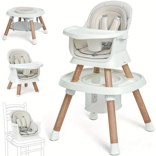 14-In-1 High Chair for Babies, Featuring a Convertible Multifunctional Design Suitable for Infants And Toddlers, Complete with an Activity And Tray (Wood Grain End). Perfect Easter Gifts for Boys And Girls